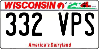 WI license plate 332VPS