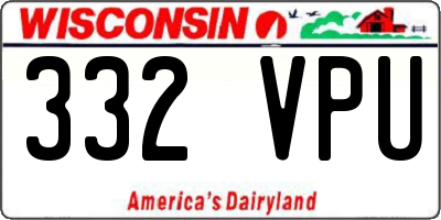 WI license plate 332VPU