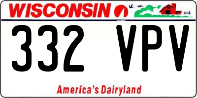 WI license plate 332VPV