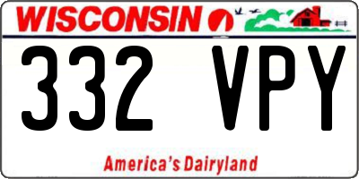 WI license plate 332VPY
