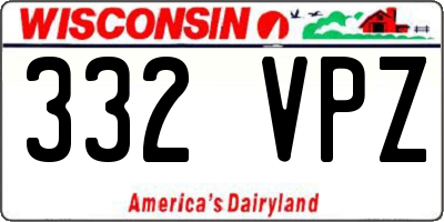 WI license plate 332VPZ