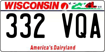 WI license plate 332VQA