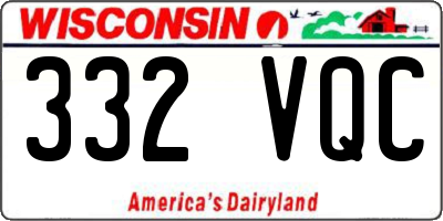 WI license plate 332VQC