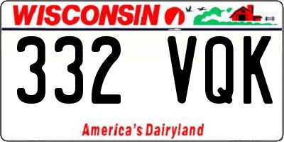 WI license plate 332VQK