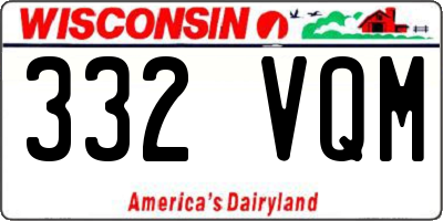 WI license plate 332VQM