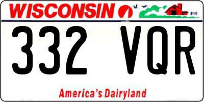 WI license plate 332VQR