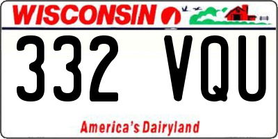 WI license plate 332VQU