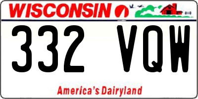 WI license plate 332VQW