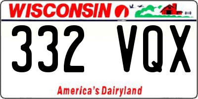 WI license plate 332VQX