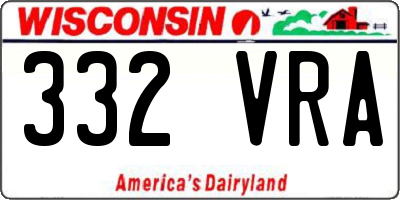 WI license plate 332VRA