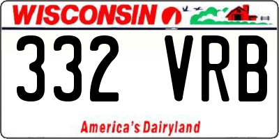 WI license plate 332VRB