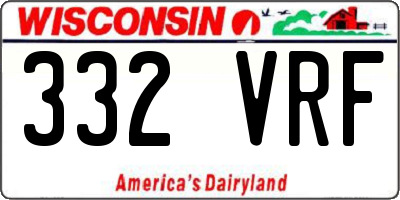 WI license plate 332VRF