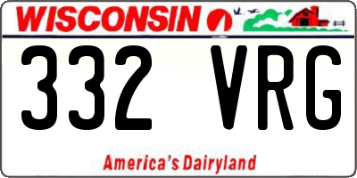 WI license plate 332VRG