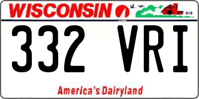 WI license plate 332VRI