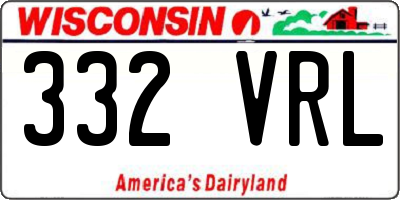 WI license plate 332VRL