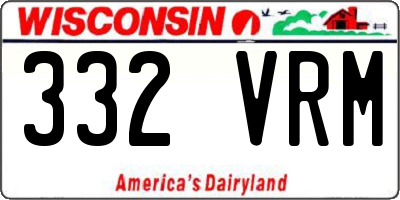 WI license plate 332VRM