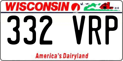 WI license plate 332VRP