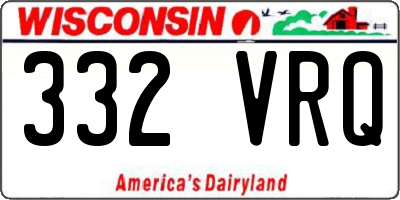 WI license plate 332VRQ