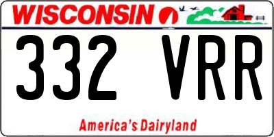 WI license plate 332VRR