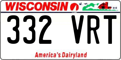 WI license plate 332VRT