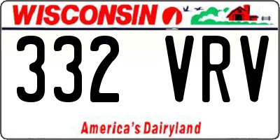 WI license plate 332VRV
