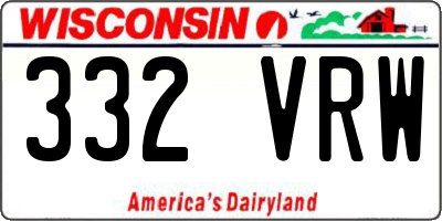 WI license plate 332VRW