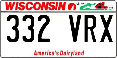 WI license plate 332VRX