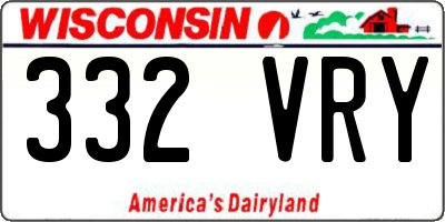 WI license plate 332VRY