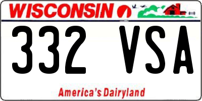 WI license plate 332VSA