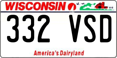 WI license plate 332VSD