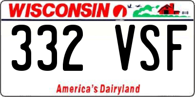 WI license plate 332VSF