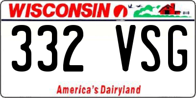 WI license plate 332VSG