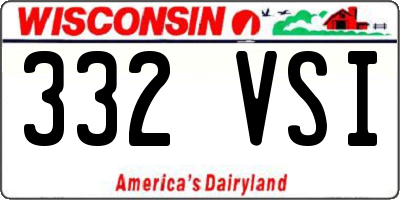 WI license plate 332VSI