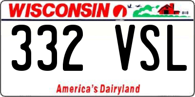 WI license plate 332VSL