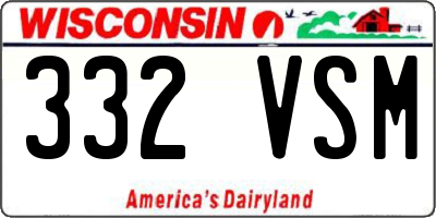 WI license plate 332VSM