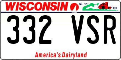 WI license plate 332VSR