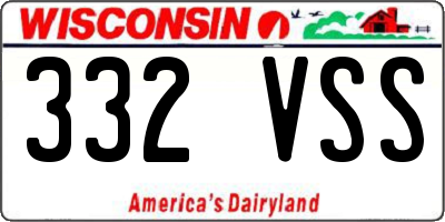 WI license plate 332VSS