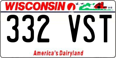 WI license plate 332VST