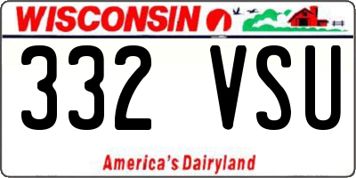 WI license plate 332VSU