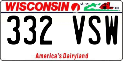 WI license plate 332VSW