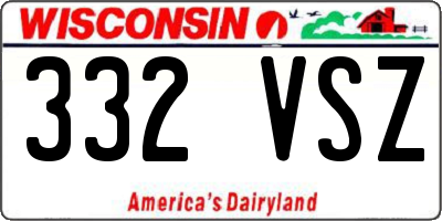 WI license plate 332VSZ