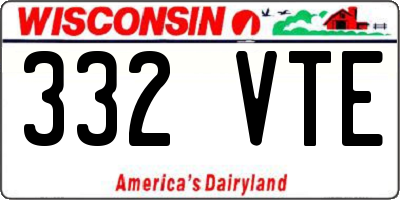 WI license plate 332VTE