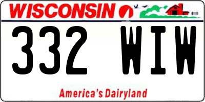 WI license plate 332WIW