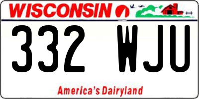 WI license plate 332WJU