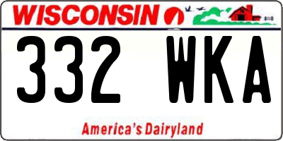 WI license plate 332WKA