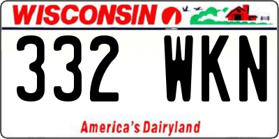 WI license plate 332WKN