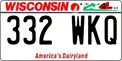 WI license plate 332WKQ