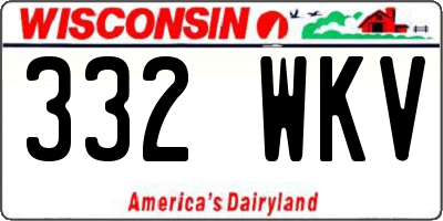 WI license plate 332WKV
