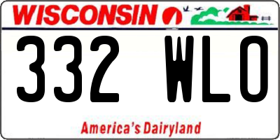 WI license plate 332WLO