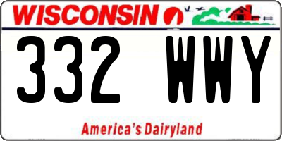WI license plate 332WWY